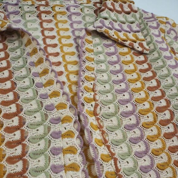 Casual Women's Crochet Hollow Out Deep V-Neck Slit Beach Dress - Picture 5 of 8